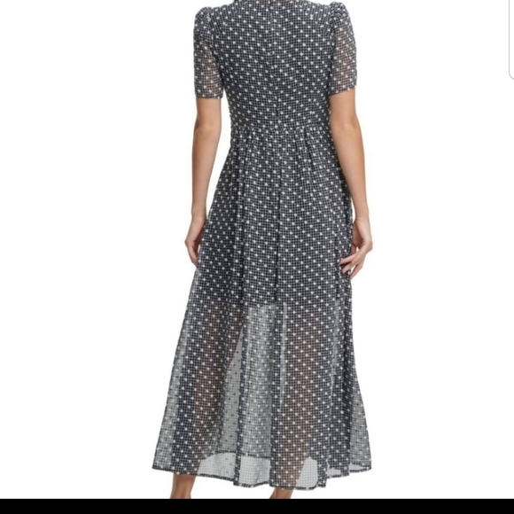 Calvin Klein Clip-Dot Chiffon Maxi Dress ♥ - Picture 4 of 5